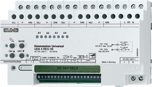 Jung Dimmstation Univ 4-fach REG Gehäuse 8TE UDS 4 REGHE