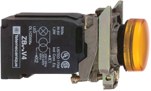 Schneider Electric Leuchtmelder, orange m. BA9s-Glühl. XB4BV45