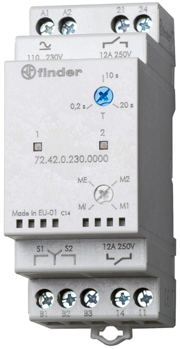 Finder Umschaltrelais 2S, 12A, 24V AC/DC 72.42.0.024.0000