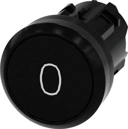 Siemens Dig.Industr. Drucktaster 22mm, rund, schwarz 3SU1000-0AB10-0AD0
