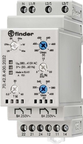 Finder Netzüberwachung 3-Phasen, 380-415VAC 70.42.8.400.2032