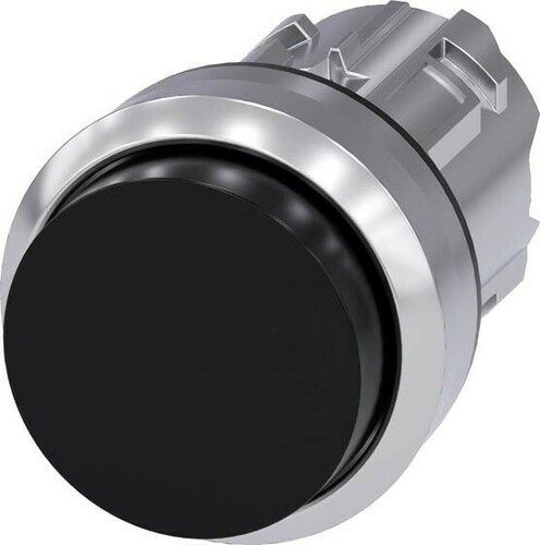 Siemens Dig.Industr. Drucktaster 22mm, rund, schwarz 3SU1050-0BB10-0AA0