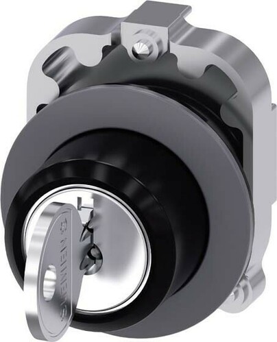 Siemens Dig.Industr. Schlüsselschalter RONIS rund, metall, matt 3SU1060-4LL11-0AA0