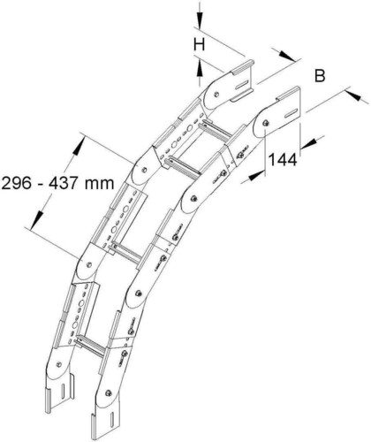 Niedax Verstellbarer Bogen KGS 100.203 F