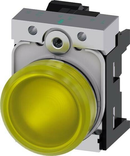 Siemens Dig.Industr. Leuchtmelder 22mm,rund,gelb,Linse 3SU1152-6AA30-3AA0