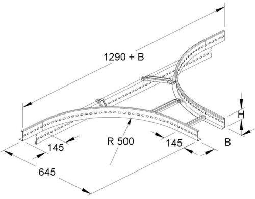 Niedax Anbau-T-Stück KLTA 60.303 F