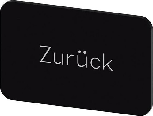 Siemens Dig.Industr. Bezeichnungsschild Beschriftung: Zurück 3SU1900-0AD16-0AG0