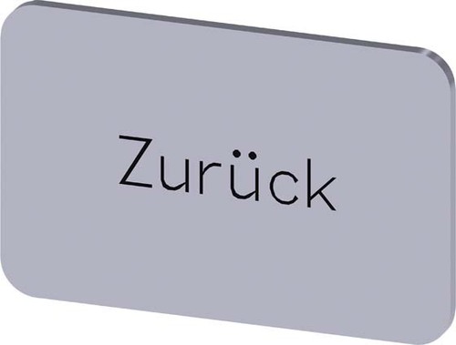 Siemens Dig.Industr. Bezeichnungsschild Beschriftung: Zurück 3SU1900-0AD81-0AG0 Siemens Dig.Industr. Bezeichnungsschild Beschriftung: Zurück 3SU1900-0AD81-0AG0