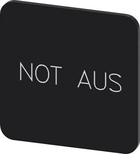 Siemens Dig.Industr. Bezeichnungsschild Not-Aus 22x22mm schwarz 3SU1900-0AF16-0AS0