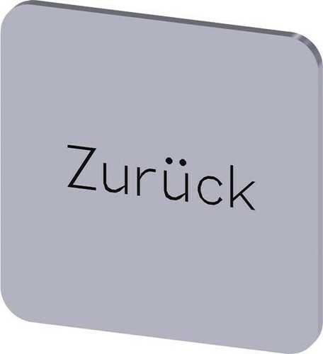 Siemens Dig.Industr. Bezeichnungsschild Beschriftung:Zurück 3SU1900-0AF81-0AG0