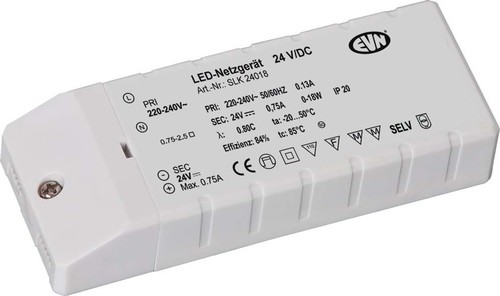 EVN Lichttechnik LED-Netzgerät 24VDC 1-18 Watt SLK 240 18