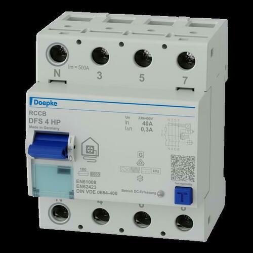Doepke FI-Schutzschalter 4p, 40A, 0.3A, TypB+ DFS4 040-4/0,30-HP