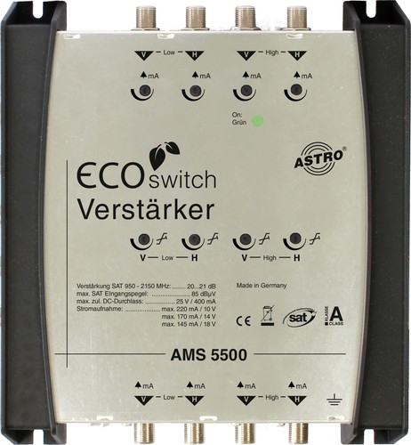 Astro Strobel Sat-ZF Verstärker 1terr/4Sat-EG ferng. AMS 5500 Ecoswitch
