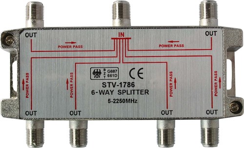 Kreiling Tech. SAT-Verteiler 6-fach DC 5-2250MHz Class A STV 1786