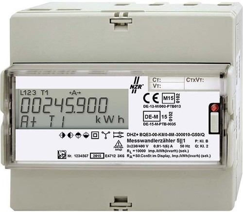 NZR Wechsel-/Drehstromzähler 230/400V 5(80)A DHZ+2Q485MID47320248