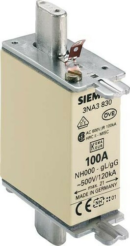Siemens Dig.Industr. NH-Sicherungseinsatz G000 100A 500AC 3NA3830