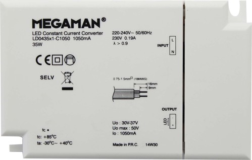 Megaman LED-Konverter MT7663x 37W 1050mA MM 56012