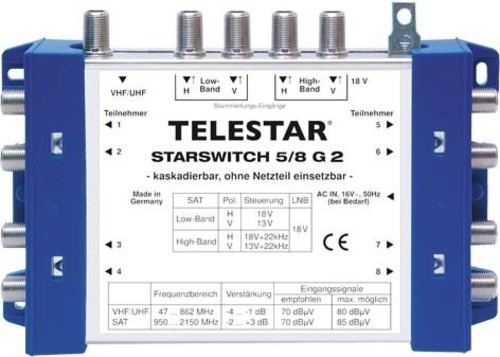 Telestar Multischalter mit Steckernetzteil STARSWITCH5/8G2