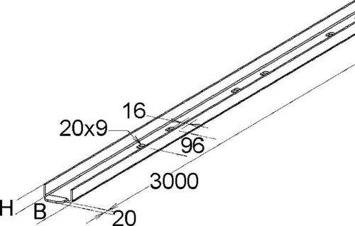 Niedax GFK-Kabelrinne KKL 20.050