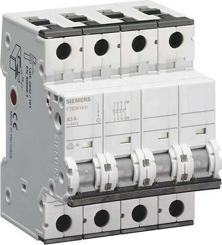 Siemens Dig.Industr. Schalter 400V 3p. 63A, T=70mm 5TE2514-0