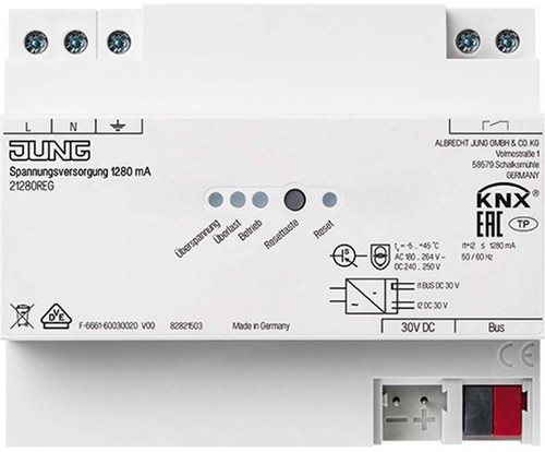 Jung Spannungsversorgung 1280mA, KNX 21280 REG