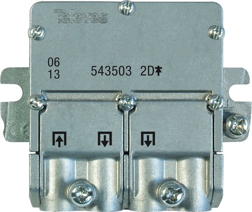 Televes Easy-F Verteiler 2-fach 5-2400 MHz VD: 5 dB EFV2N