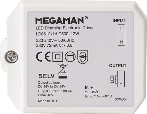 Megaman LED-Treiber 12W 500mA dim MM 56018