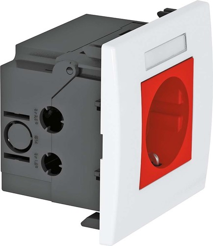 OBO Bettermann Vertr Steckdoseneinheit 1-fach ch 84x84x59mm rt SDE-RW D0RT1B