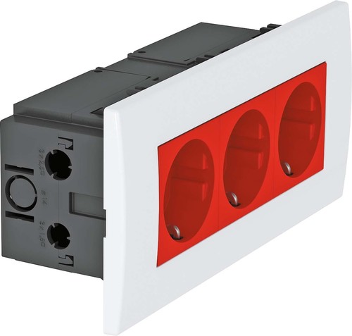 OBO Bettermann Vertr Steckdoseneinheit 3-fach ch 84x185x59mm rt SDE-RW D0RT3 OBO Bettermann Vertr Steckdoseneinheit 3-fach ch 84x185x59mm rt SDE-RW D0RT3