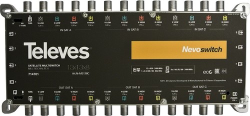 Televes Multischalter 13 in 8 Guß NEVO kaskadierb.o.NT MS138C Televes Multischalter 13 in 8 Guß NEVO kaskadierb.o.NT MS138C