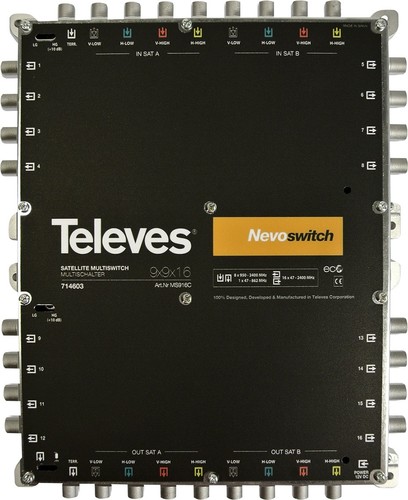 Televes Multischalter 9 in 16 Guß NEVO kaskadierb.o.NT MS916C