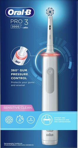 Procter&Gamble Braun Oral-B Zahnbürste White Pro 3 3000 SeniCl weiß