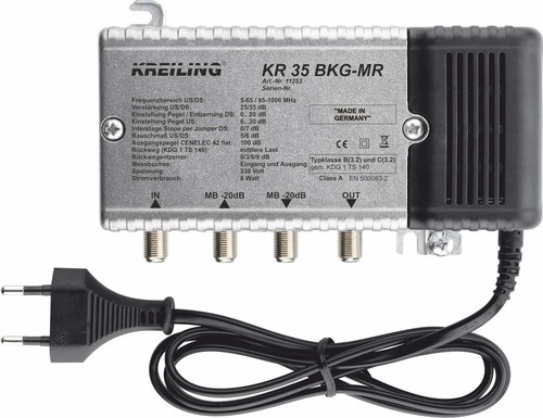 Kreiling Tech. BK-Verstärker 35dB 25dB Rückweg 0-65MHz KR 35 BKG-MR