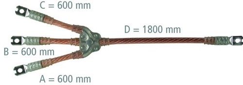 DEHN Erdungs-u. Kurzschließseil 3-polig 150mm2 EKV3+0 150 G VG3V6T2