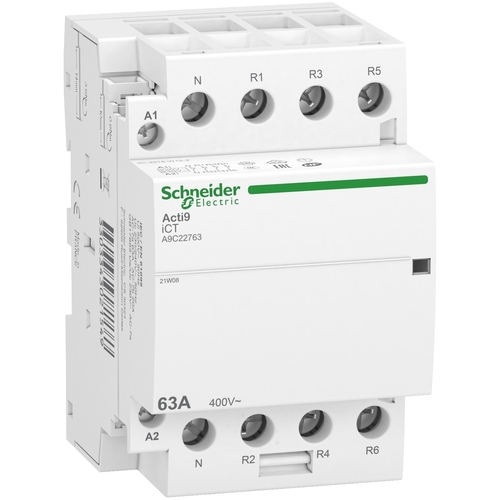 Schneider Electric Installationsschütz iCT, 63A, 3P+N, 4-Ö A9C22763