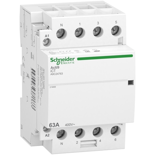 Schneider Electric Installationsschütz iCT, 63A, 3P+N, 4-S A9C24763