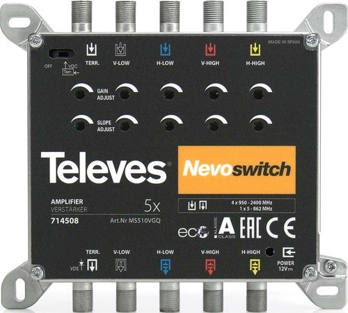 Televes Verstärker 5-fach 5-15dB f.MSNEVO o.NT MS510VGQ