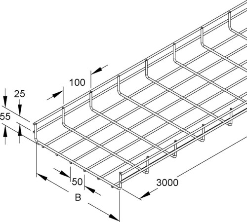 Niedax Gitterrinne 54x100x3000mm MT 54.100 F