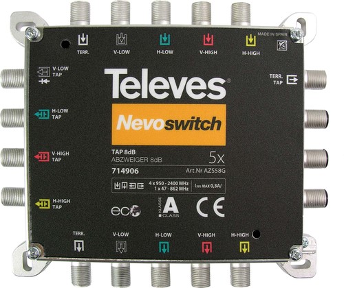 Televes Abzweiger 5-fach Guß 8dB NEVO AZS58G