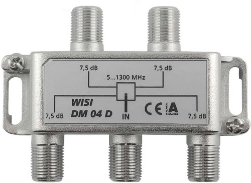 Wisi Verteiler 4-fach 5-1300MHz 7,5dB Cl.A DM 04 D