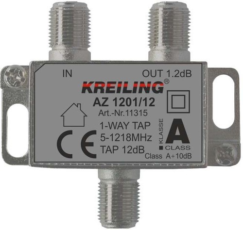 Kreiling Tech. F-Abzweiger 1-fach ch 5-1200 MHz 12dB AZ 1201/12