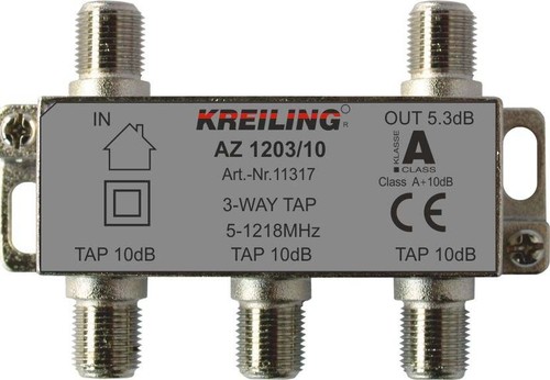 Kreiling Tech. F-Abzweiger 3-fach ch 5-1200 MHz 10dB AZ 1203/10