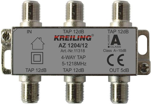 Kreiling Tech. F-Abzweiger 4-fach ch 5-1200 MHz 12dB AZ 1204/12