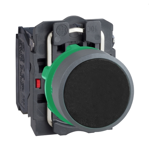 Schneider Electric Drucktaster komplett sw, 22mm, 1S+1Ö,grau XB5AA25C0