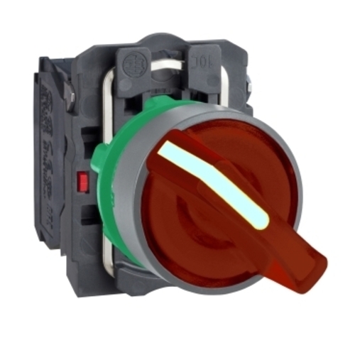 Schneider Electric Leuchtwahlschalter rt,120V,1S+1Ö,in gr XB5AK124G5C0