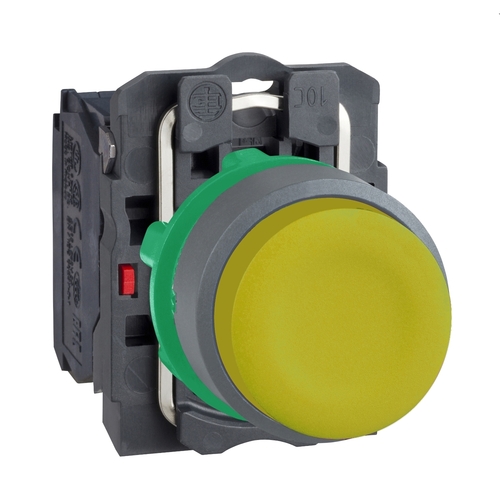 Schneider Electric Drucktaster komplett gelb, 22mm, 1S, grau XB5AP51C0