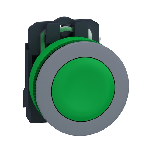 Schneider Electric Drucktaster komplett gn, 30mm, 1S, grau XB5FA31C0