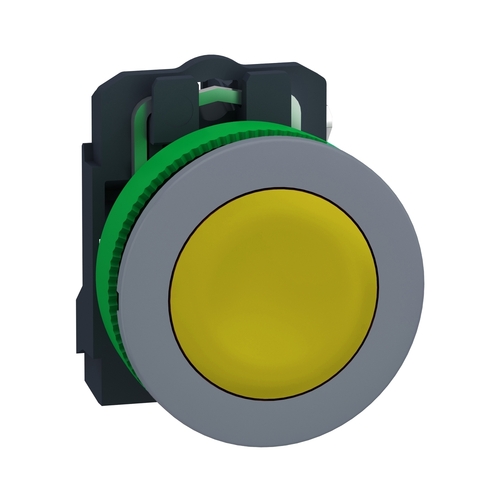 Schneider Electric Drucktaster komplett gelb, 30mm, 1S, grau XB5FA51C0