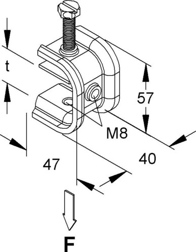 Niedax Profilklemme PKS M8/10-40 F