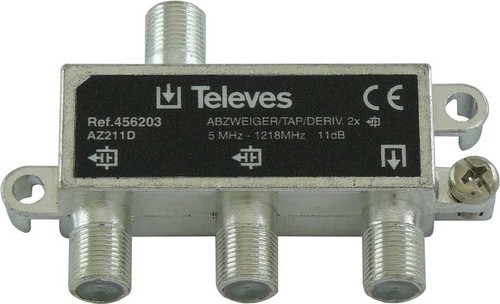 Televes Abzweiger 2-fach 11dB, 5-1218MHz AZ211D